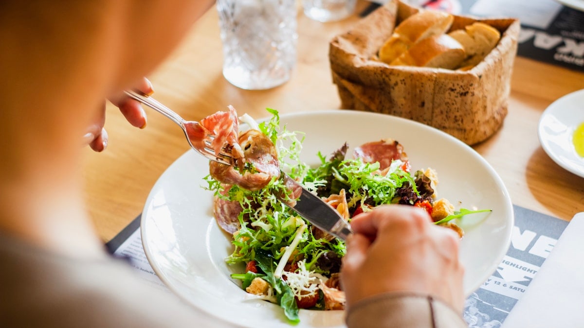person eating food